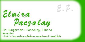 elmira paczolay business card